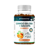 Gommes Vitamatic Ginkgo Biloba + Bacopa dans la boîte, soutien potentiel pour les études.