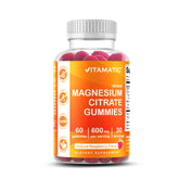 Gommes Vitamatic magnésium au goût framboise, soutien énergie et détente.