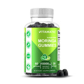 Gommes Vitamatic moringa sans sucre dans le pot, format pratique pour collations.