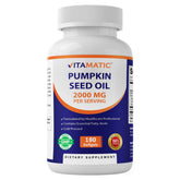 Vitamatic huile de graines de citrouille – bouteille scellée pour un apport quotidien en acides gras.