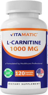Vitamatic L-Carnitine Fumarate 1000 mg – bouteille prête à l'emploi et énergie potentielle.