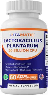 Vitamatic Lactobacillus Plantarum, bouteille prête à l'emploi, soutien digestif potentiel au quotidien.