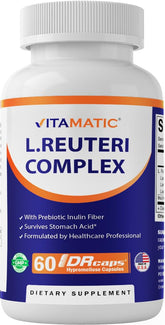 Vitamatic Lactobacillus Reuteri Complex bouteille: soutien digestif quotidien.