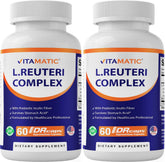 Vitamatic Lactobacillus Reuteri Complex - bouteille et capsules, soutien digestif potentiel.