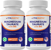 Vitamatic – boîte de 2 bouteilles magnésium taurate 1500 mg pour une assimilation potentielle.