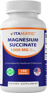 Vitamatic Magnésium Succinate – dose par portion et capsule pratique