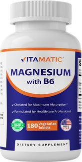 Vitamatic Magnesium bouteille visible avec étiquette claire, facilité d'intégration dans la routine quotidienne.
