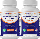 Vitamatic Magnesium Citrate : boîte 180 capsules facile à prendre pour le quotidien.