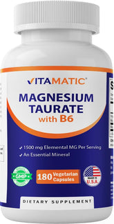 Vitamatic Magnésium Taurate 1500 mg en capsules, format pratique.