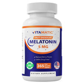 Vitamatic Mélatonine 5 mg – comprimés végétariens, dosage élevé pour votre routine nocturne.