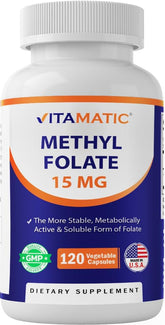 Vitamatic méthylfolate – bouteille visible, complément pratique au quotidien.