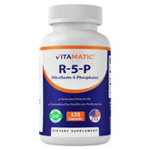 Vitamatic R-5-P: bouteille et étiquette, accès rapide au complément quotidien.