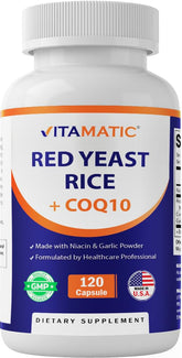 Vitamatic riz rouge sans citrinine capsules, dose élevée et pratique au quotidien.