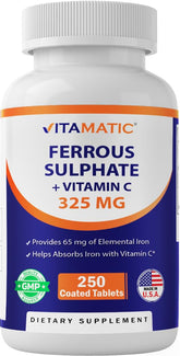 Vitamatic sulfate de fer 325 mg - flacon, soutien potentiel des niveaux de fer
