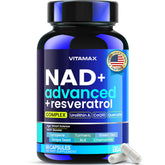 Vitamax liposomal NAD+ – Bouteille à puissance élevée, énergie soutenue et régénération quotidienne.
