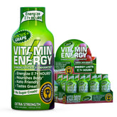 Vitamin Energy Focus+ Shot raisin - bouteille montrant une dose pratique pour l'énergie et la concentration.