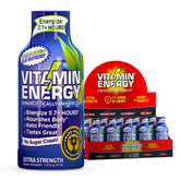 Paquet Vitamin Energy Immune+ dose framboise bleue, énergie pratique pour démarrer la journée.