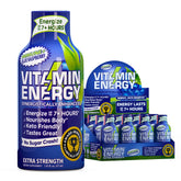Vitamin Energy Immuno+ dose bleu framboise, énergie durable sans sucre.