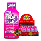 Bouteille Vitamin Energy Mood+ avec saveur Baies Tropicales, prête à stimuler vigilance et énergie.