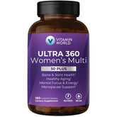 Vitamin World Ultra 360 – comprimés dans la bouteille, soutien quotidien pour femmes 50+.