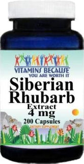 Vitamins Because Extrait de rhubarbe sibérienne, bouteille élégante, soutien potentiel à la routine.