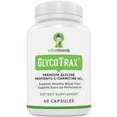 VitaMonk GlycoTrax – bouteille sur plan de travail, soutien potentiel à la circulation.