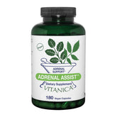 Vitanica Adrenal Assist, bouteille 180 gélules, soutien possible des glandes surrénales.