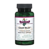 Vitanica Cramp Relax – bouteille; soutient potentiellement les crampes menstruelles et assure le confort quotidien.