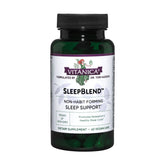 Vitanica Sleepblend: bouteille dans un cadre chaleureux, soutien discret au cycle de sommeil.