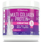Vitauthority Multi Collagen Creatine en poudre, soutien potentiel à la force et à la beauté de la peau.