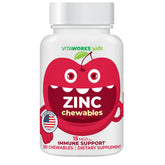 VitaWorks Zinc pour enfants, bouteille cerise, soutien immunitaire potentiel.