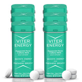 Boîte Viter Energy, pastilles menthe, énergie rapide et pratique en déplacement.