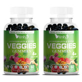 Gommes Vitinity Super Greens en bouteille, énergie naturelle pour le quotidien.