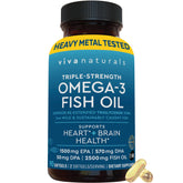 Viva Naturals Omega-3 triple force – flacon et gélules, soutien potentiel au cœur