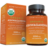 Viva Naturals Ashwagandha – bouteille affichant l’étiquette, soutien potentiel au bien-être général