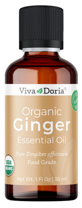 Viva Doria huile de gingembre — bouteille en verre, parfum épicé et énergie naturelle