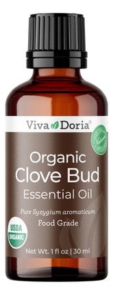 Viva Doria huile essentielle girofle, bouteille ambrée, idéale pour l'aromathérapie relaxante.