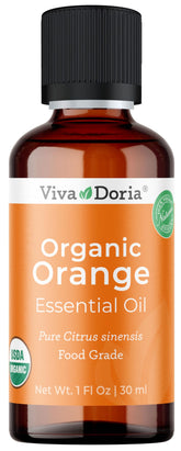 Viva Doria huile orange: bouteille ambrée préservant la pureté et l'aromathérapie