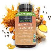 Viva Naturals Curcuma Gingembre Bouteille: soutien immunitaire et bien-être quotidien.