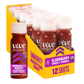 Vive Organic Immunité: bouteille visible avec gingembre et curcuma frais, soutien potentiel au quotidien.