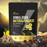 Gommes VivoNu Shilajit en bouteille, pratique à emporter, énergie potentielle au quotidien.