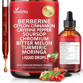 VivoNu gouttes liposomales Berberine et Cannelle Ceylan, absorption améliorée.