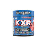 KXR Pre-Workout en poudre dans le tub, énergie pré-entraînement durable.