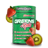 VMI Sports Greens + Reds, bouteille fraise-kiwi, soutient énergie quotidienne et immunité.