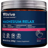 Vthrive Magnésium Relax en bouteille, pratique pour une routine calme quotidienne.