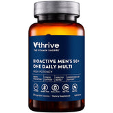 Vthrive multivitamine homme 50+, boîte de 30 capsules, soutien énergie et bien-être.