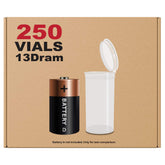 Flacon W Gallery clair 13 dram avec bouchon pop-top, idéal pour médicaments et herbes.