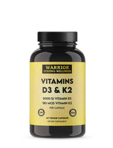 Warrior Strong Wellness D3 K2 en bouteille, soutien potentiel immunitaire et densite osseuse
