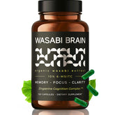 Wasabi Brain bouteille etiquette: aperçu de l'emballage pour soutien mémoire