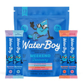 Waterboy Weekend Recovery, emballage d'échantillons prêt à tester l'hydratation.